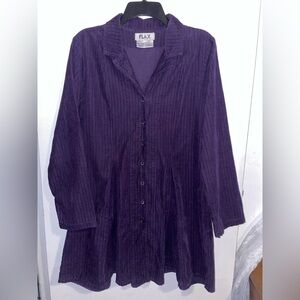 Flax Women's Dark Purple Button Top Size Small